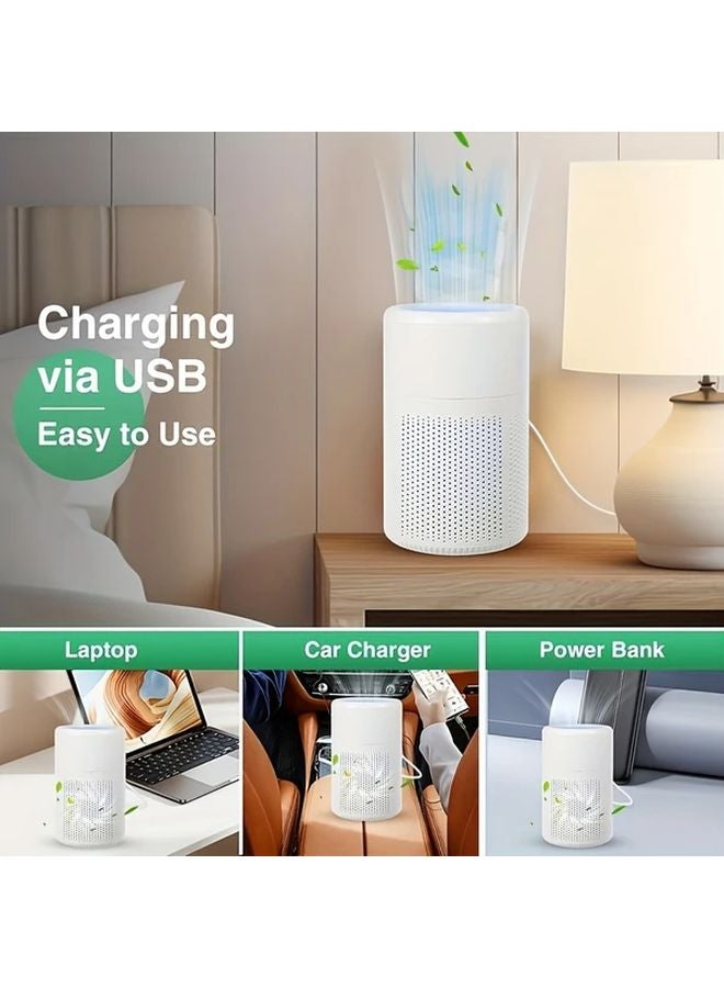 منقي الهواء الأبيض HEPA للمنزل والمكتب وغرفة النوم يزيل الروائح والغبار وحبوب اللقاح ووبر الحيوانات الأليفة - Image 2